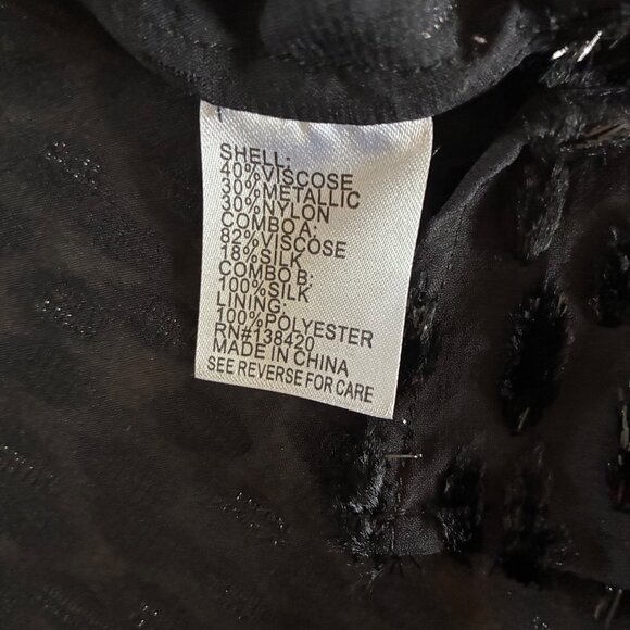 Carlisle Collection Silk & Velvet Burnout Blouse With Sparkle - Evening Sz 8 - Picture 9 of 11